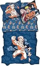 Franco Naruto Anime Kids Bedding Super Soft Cozy 2 Piece Microfiber Reversible Comforter & Pillowcase Set, Twin/Full (Officially Licensed Product)