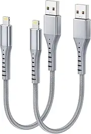 Lightning Cable 0.3M 2Pack, Short iPhone Charger Cable MFi Certified USB A to Lightning Cable iPhone Charging Cable Fast Charging Compatible with iPhone 14 13 12 11 Pro Max Mini XS XR X 8 7 Plus iPad