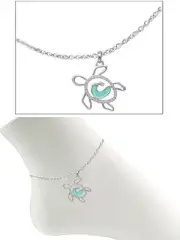 Sea turtle wave ankle bracelet