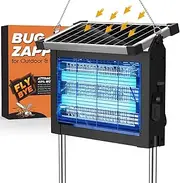 Solar Bug Zapper Outdoor, Jinyeda 4500V Rechargeable Mosquito Zapper 4000mAh Battery, Detachable Solar Panel, Mosquito Killer Indoor, Cordless Fly Insect Zapper Waterproof for Patio Garden Camping