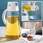 Auto Flip Olive Oil Dispenser Bottle,22 OZ Drip Free Vinegar Dispenser With Automatic Cap, Oil Pourer Dispensing Bottles for Kitchen Cooking
