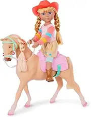 Glitter Girls – 14-inch Doll and Toy Horse – Blue Eyes & Blond Hair – Tan Coat with Pink & Blond Mane – Removable Doll Clothes & Saddle – Toys for Kids 3 Years+ – Floe & Jumper