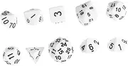 KICHOUSE 1 Set Acrylic Multi Faceted Dices for Board Games and Home Entertainment White Lightweight for Table Games and Educational Activities