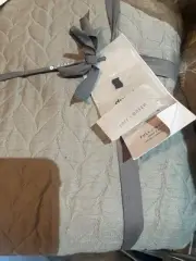 West Elm Braided Matelasse full queen duvet cover feather gray New
