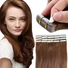 14"-24" Invisible Tape In Remy Russian Human Hair Extensions Skin Weft Full Head
