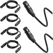 GOOHOCHY 3 Pin DMX Cables 8 Pack Stage Lighting Wire Black Metal Plastic Audio Cable Essential for Party Lights Stage Equipment