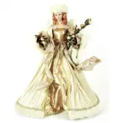 SEASON'S DESIGN 16'' WHITE & GOLD ANGEL, TREE TOPPER