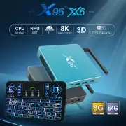 Android 11.0 X96-X6 64GB 8GB DDR4 64-bit Dual WiFi 8K UHD Gaming Antenna TV Box