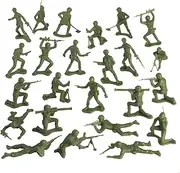 TimMee Plastic Army Men - OD Green 24pc Toy Soldier Figures - Made in USA