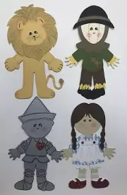 Wizard of Oz Paper Dolls Set (4) CRICUT / DIE CUT :D