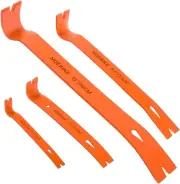 4-Pack Flat Pry Bar Set 5.5"/7.5"/9.5"/15" Crowbar with Nail Puller,Utility