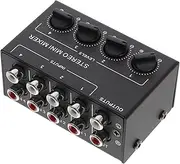 ERINGOGO Passive Channel Audio Mixer Portable Mini Stereo Mixer for Instruments CD Players and Recording Devices Ultra Low Noise No External Power Needed Durable