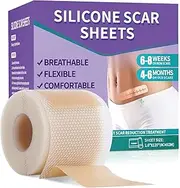 Silicone Scar Sheets, Medical Grade Silicone Scar Tape (1.6" x 60"), Professional Scar Removal Treatment, Reusable, for Healing Keloids, Surgeries Scars, C-sections, and Burns