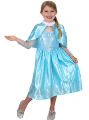 Elsa Girls Disney Frozen Princess Costume With Cloak