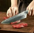 Chef Knife 67 Layers Damascus Steel VG10 Core G10 Handle Hammered Slicing Gyuto