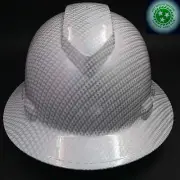 FULL BRIM Hard Hat custom hydro dipped , NEW WHITE CARBON FIBER HOT NEW HYDRO