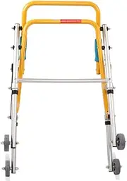 Folding Walker Lightweight Aluminum Alloy 5 Levels Adjustable Walker Children Rehabilitation Exercise Equipment Walker with Wheels