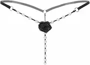 [LJGYYDS] Charm Chain Woman Sexy Panties Pearl Open Crotch Thongs Chain Thongs for Women Sexy Thong Lingerie for Women