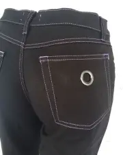 NEWT AUTH VERSACE CLASSIC BLACK PIQUET COTTON SKINNY STRETCH JEANS PANTS 28 34