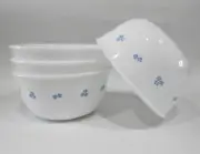 ❤️ NEW 4 Corelle SECRET GARDEN 28-oz SOUP BOWLS Super Cereal *Tiny Blue Floral