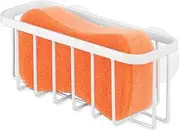 InterDesign Gia Kitchen Sink Suction Holder for Sponges, Scrubbers, Soap - Pearl White