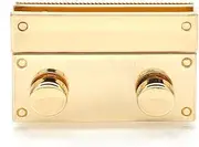 (5.1cm, Gold) - CRAFTMEmore Rectangle Press Lock Clasp Purse Closure Squeeze Turn Lock Leathercraft Accessory 2 Sizes 1 pc (5.1cm, Gold)
