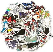 50 Pcs Basketball Shoe Stickers for Water Bottle Hydroflask Bike Computer Sneaker Stickers Waterproof for Laptop, Skateboard(Vinyl Decals, Cars, Water Bottle, Boys, Kids, Teens