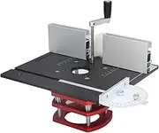 Router Lift Kit, Router Lift with Top Plate, Insert Ring Kit, Angle Disc Aluminium Router Table Insert Plate, Woodworking Slotting Trimming Chamfering Tabletop, Router Trimmer Tool (Black)