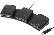 [Upgraded] iKKEGOL USB Single Foot Pedal Optical Switch Control One Key Program Computer Keyboard Mouse Game Action HID (Triple Pedal)