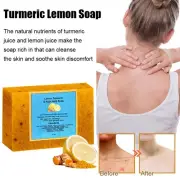 Turmeric Lemon Soap Handmade Cold Soap For Bathing Hot Facial Cleansing S3X1