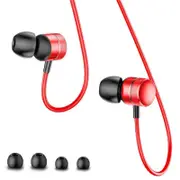 H04 Wired Earphone 3.5mm In-ear Stereo Bass Headphone with Mic for iPhone Samsung Xiaomi RED COLOR