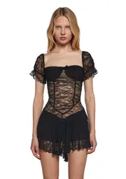 Crushes And Dreams Lace Dress - Black