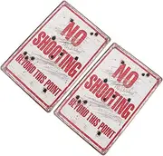 2Pcs Caution Sign Board Retro Iron Warning Sign for Private Area Use Lightweight Weatherproof Eye Catching Design for Home Office Park and Decor