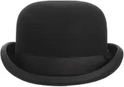 [EOZY] Mens 100% Wool Black Bowler Derby Hat Satin Lined Fedora Party Costume Hat