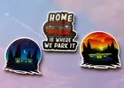 set of 3 Caravan Van life Home is where we park Fridge Magnets Magnet acrylic