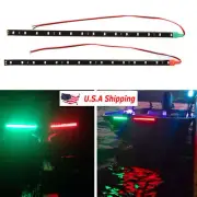 Bass Boat & Cruiser Bow Lighting Red/Green Navigation LED Kit 2 x 2' foot pc