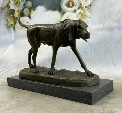 Collectible Spanish BRONZED ENGLISH FOX HOUND DOG Large Statue Sculpture - NEW
