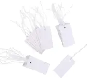 100PCS White Paper Jewelry Clothes Label Price Tags with Elastic String 5 * 3...