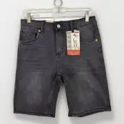 LEVI'S Jean Shorts Boy's 16R/28 Waist Slim Dark Wash Adjustable Waist Black NWT