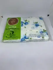 New Dantrel Flat Double Bed Sheet Blue Roses 54 X 76 Full