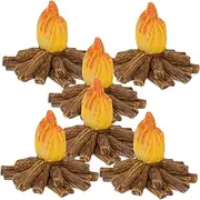 6pcs Resin Fire Bonfire Party Supplies Campfire Toys Fake Camp Fire Figurines Decor Mini Campfire Fairy Gardens Accessories Micro Landscape Decor Micro Toys Blaze Toys Fake Flame
