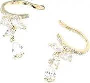 [VALICLUD] 1 Pair Zircon Ear Cuffs Zircon Earring Ear Minimalist Earrings Women Ear Cuff Women Zircon Ear Cuff Trendy Earrings Women Clip on Earring White Copper Small Earrings Water Drop