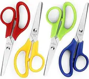 Kids Scissors 5-inch Blunt Tip Safety 4 Pack - Right and Left Handed for School - Assorted Colors