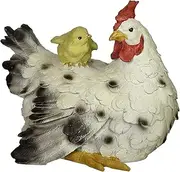! Barnyard Mother Hen and Baby Chick Statue