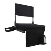 Stadium Seat with Back Support and Thick Memory Foam Cushion High Back Black