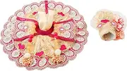 [Aditri Creation] Laddu Gopal Dress Cloth Bhagwan Poshak of God Krishna Kanhaiya Dev Vastra with Mukut for Metal Idol Statue for Indian Traditional Janmashtami Festival(Size:- 2-4 No.Dia- 8")