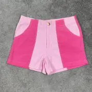 Joes Jeans Shorts Girls 16 Hot Pink Corduroy Avril Two-Tone Patchwork Cotton