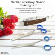 Barber Hairdressing Set Shaving Razor Kit Hair Cutting Stylist Scissors Silver