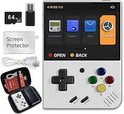 yimido Miyoo Mini Plus Portable Game Console, 3.5 Inch Retro Handheld Game Console with 8000+ Games and Storage Case, Support Mainstream Games (White)