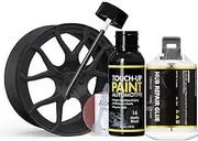 XTryfun Matte Black Rim Touch Up Paint, Rim Repair Kit Curb Rash, Wheel Touch Up Paint for Quickly Fix Rim Scratches, Chips, Curb Rashes and Surface Damage